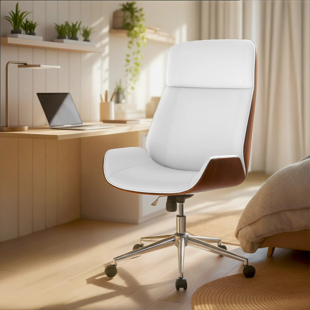 Sedia da ufficio Varel Noce/bianco