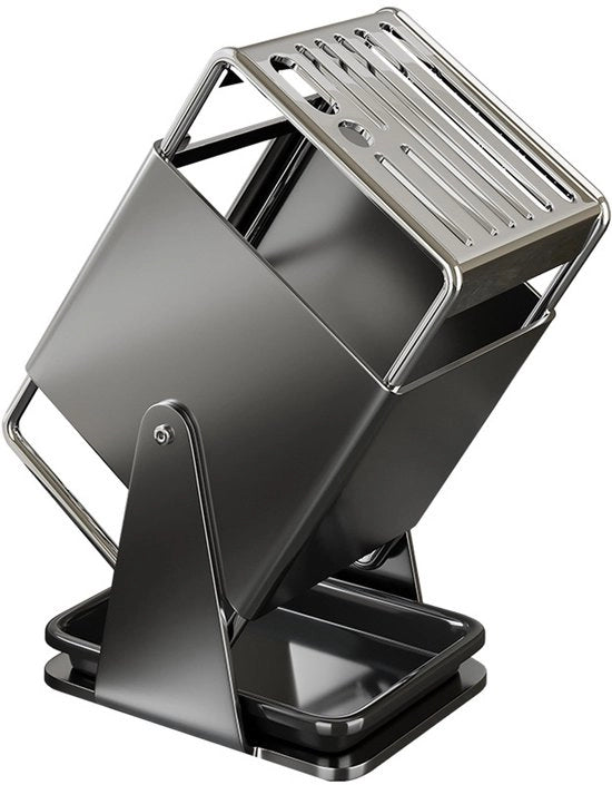 Blocco di lavoro per cucina a 9 vani - Organizzatore di utensili da cucina, all-in-one supporto e raccordo per coltelli da cucina, sega da cucina e coltelli da tavola