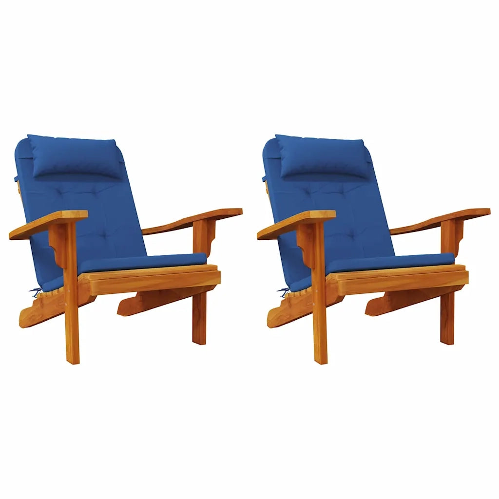 vidaXL Cuscino per Sedia 2 pcs Blu 58 x 77 x 4.5 cm Tessuto Oxford
