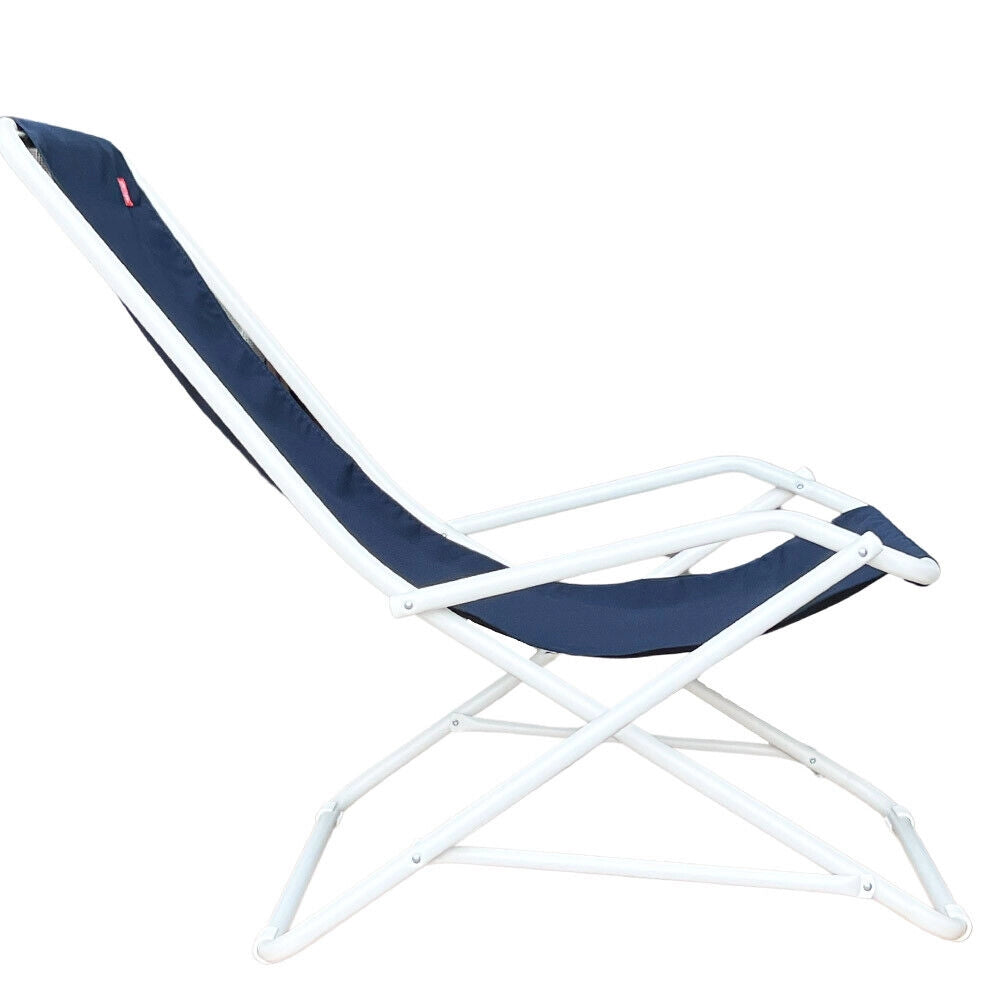 Sedia sdraio dondolina fiam acciaio telo blu 123PE BSBL