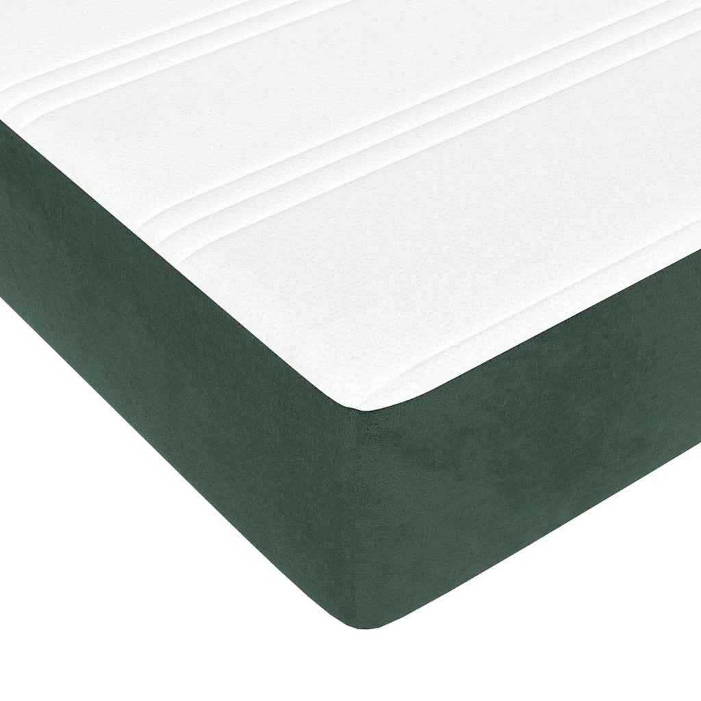 Materasso a Molle-Materasso per letto Verde Scuro 120x220x20 cm in Velluto