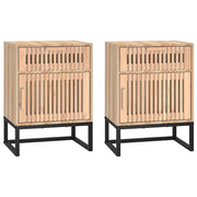 Set di 2 Comodini | Armadio da Notte | Mobiletto da notte 40x30x55,5 cm Legno Multistrato e Ferro