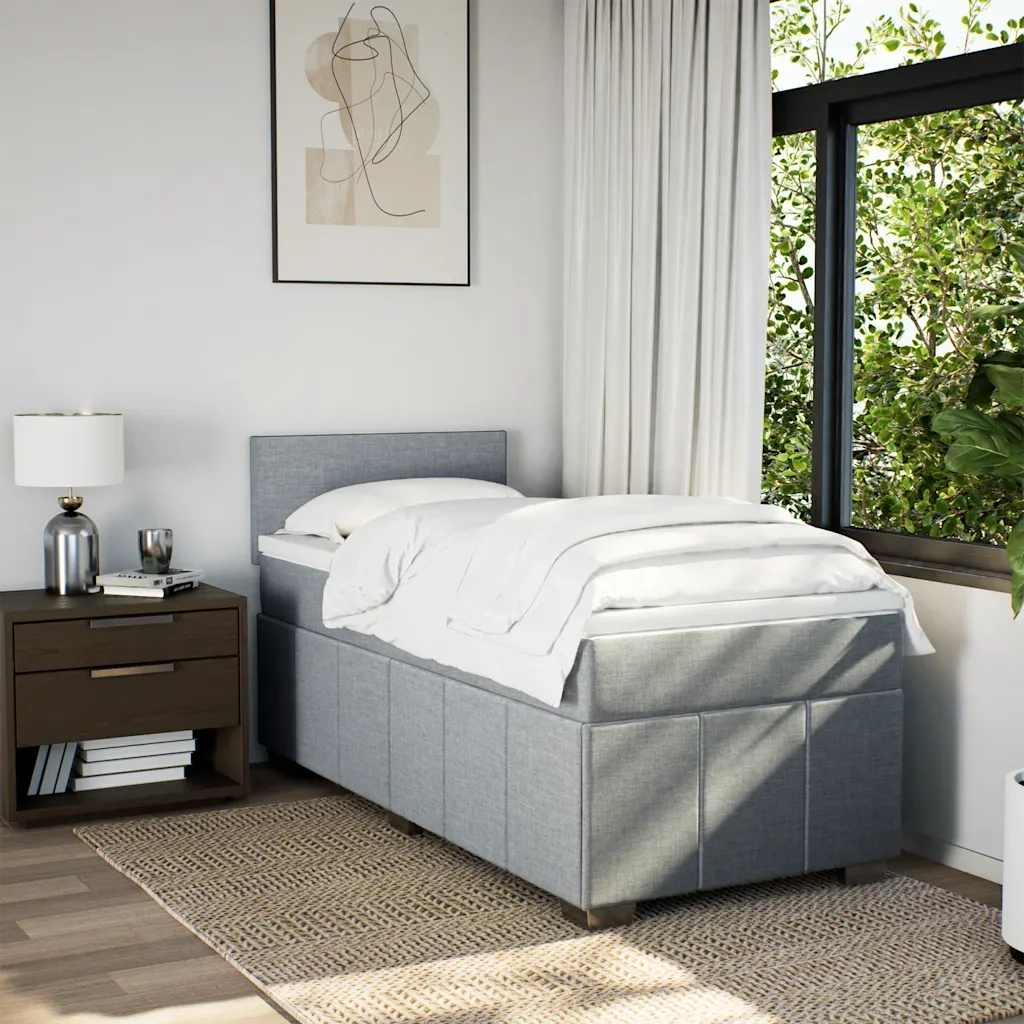 Giroletto a Molle con Materasso Grigio Chiaro 80x200 cm Tessuto 3286888