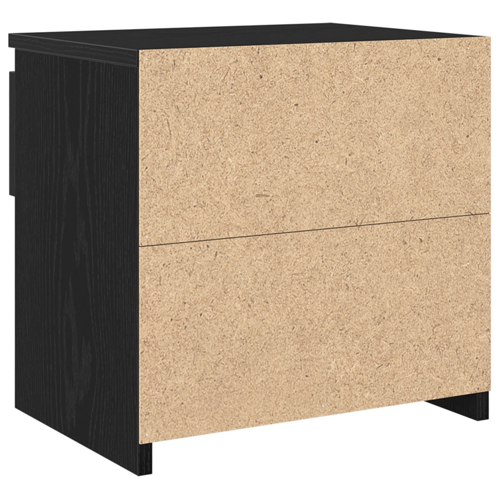ComÃ² 2 pz Nero Rovere 40x30x39 cm in Legno ingegnerizzato