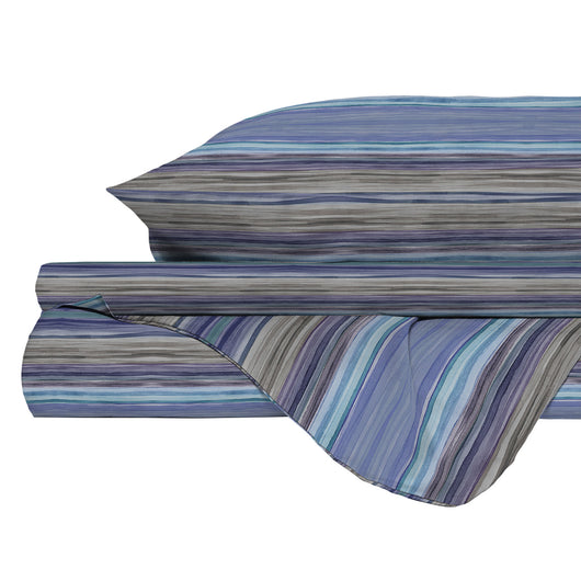 Copripiumino Matrimoniale con Stampa sul Sacco e Federe Linea River Rio Blue