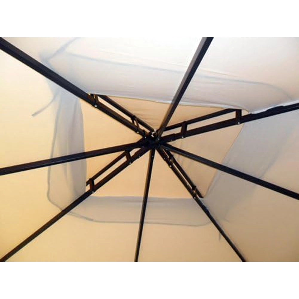 Gazebo 3X3 Metri In Alluminio Telo Impermeabile Zanzariera Antipioggia Giardino