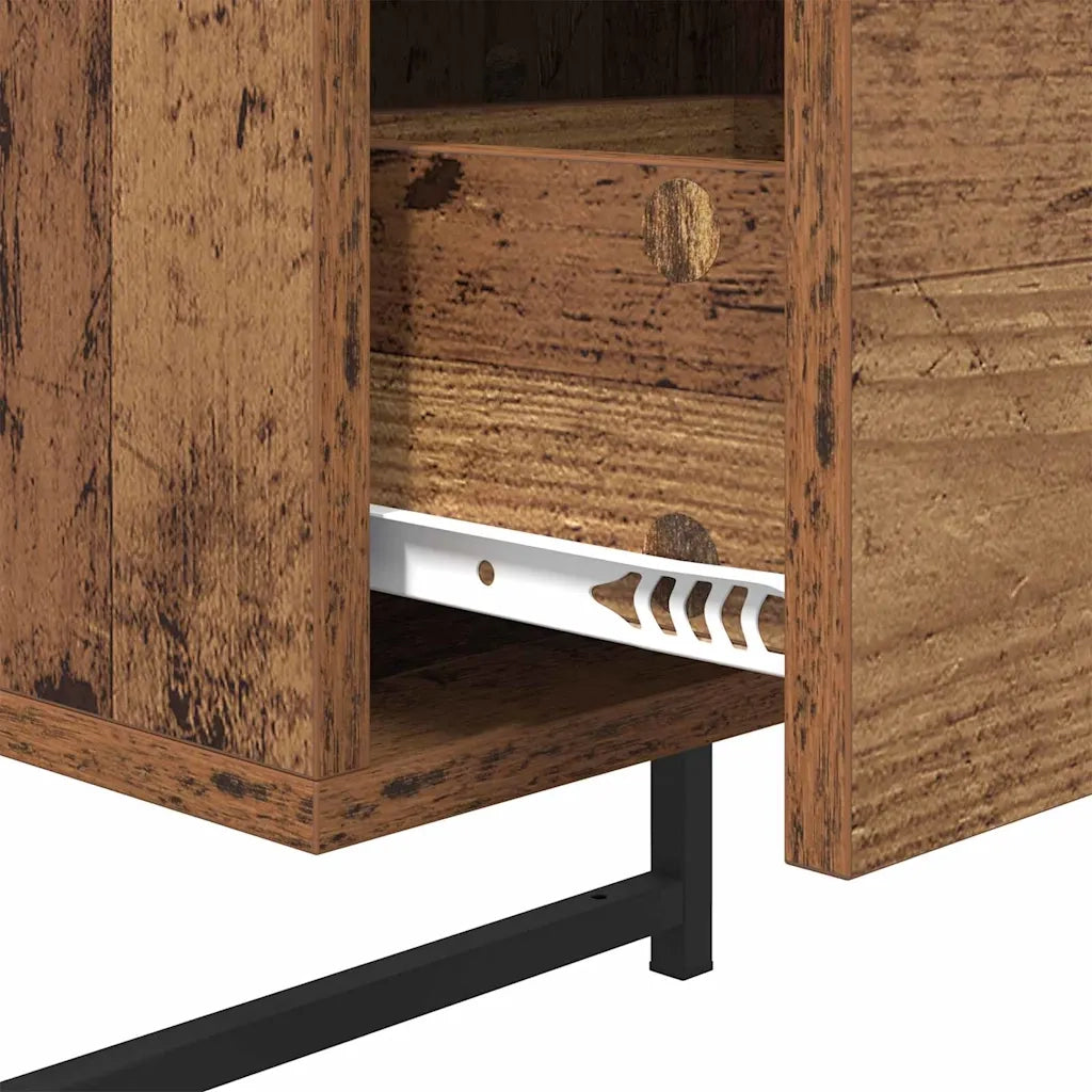 Armadio da Notte con cassetto Legno vecchio 35 x 30 x 51 cm 882163