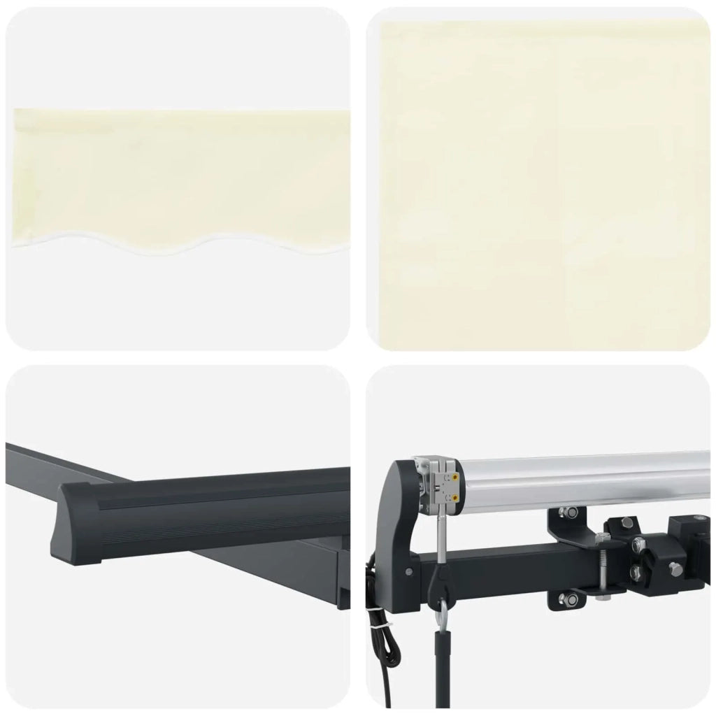 Tenda Retrattile Crema 400 x 200 cm Poliestere e Alluminio 3329786