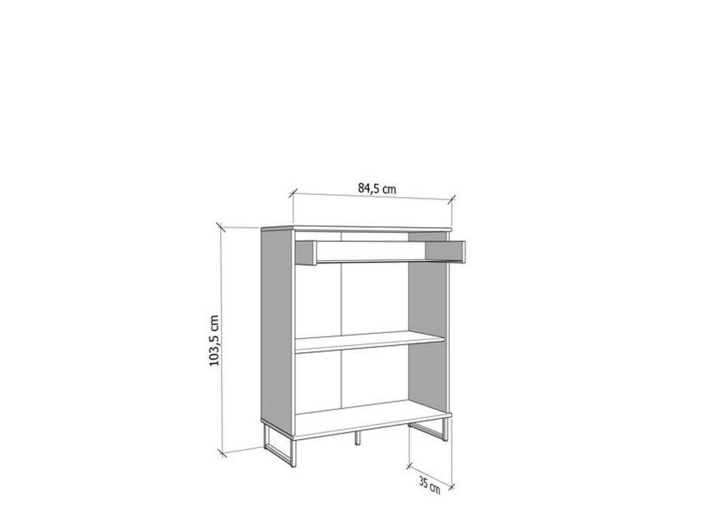Madia Ceredanoo, Credenza un Cassetto, 85x35x104h cm Marrone Rovere Nodi