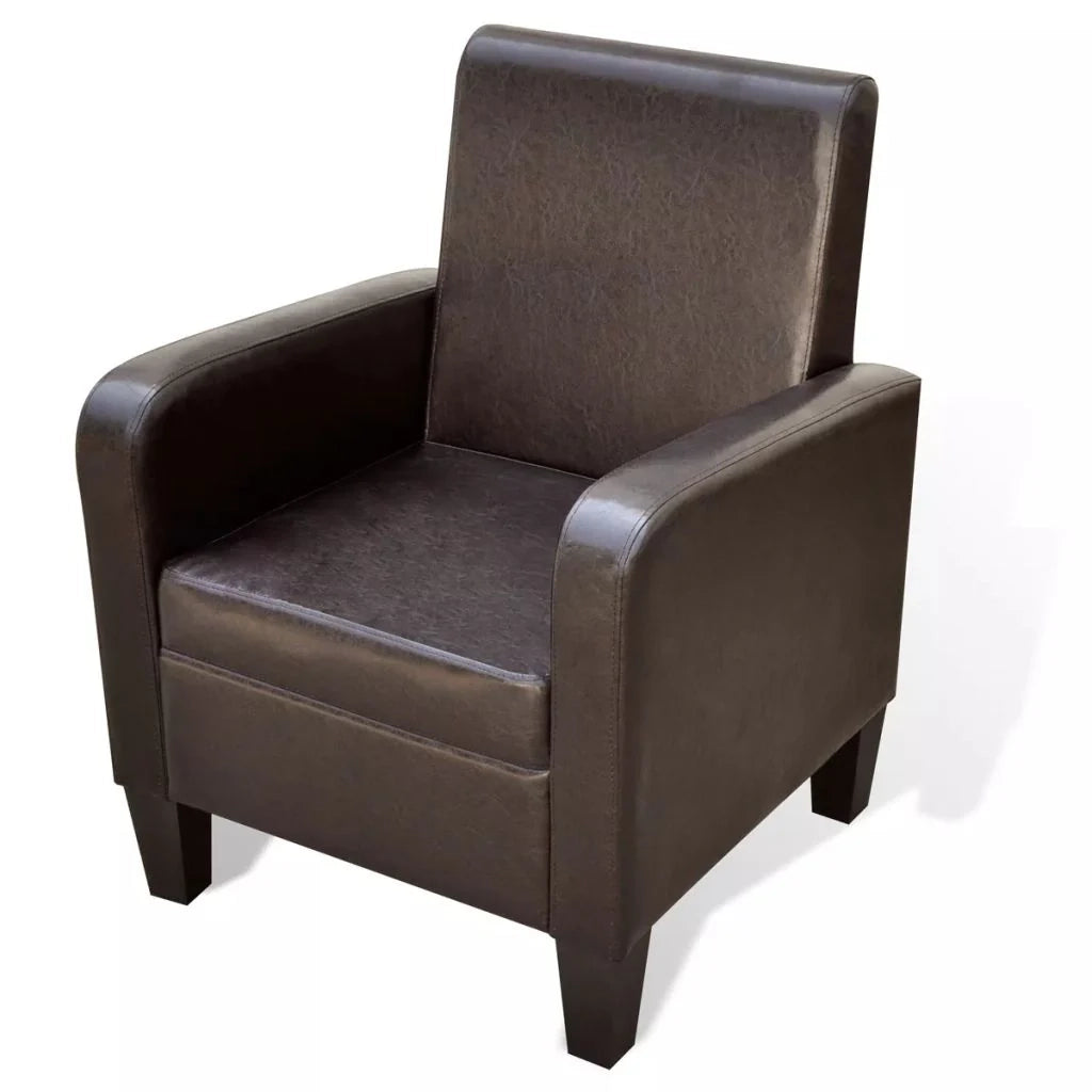 Poltrona poltrona poltrona lounge design club divano soggiorno similpelle marrone 1102056/3