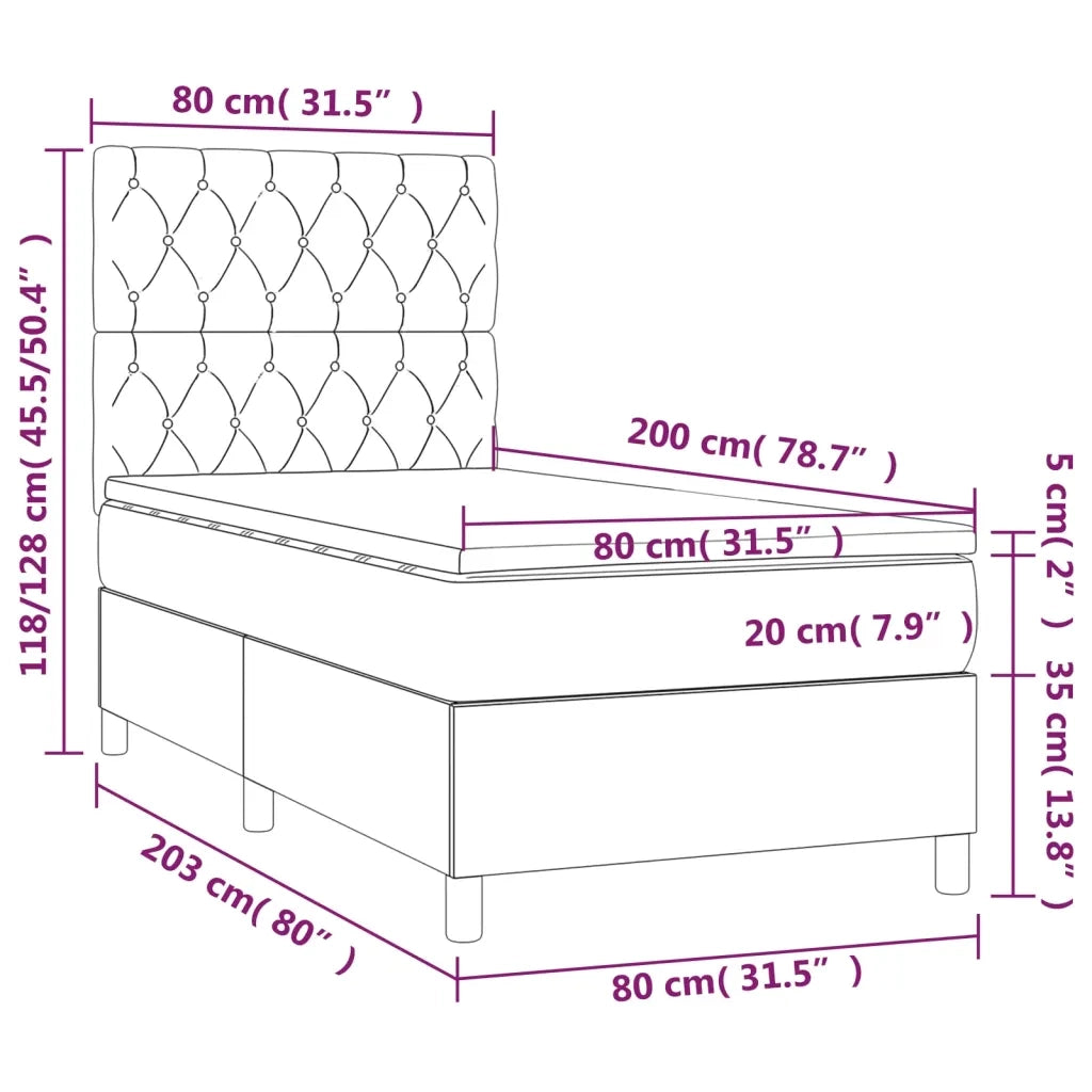 Giroletto a Molle con Materasso Blu 80x200 cm inTessuto 3142535