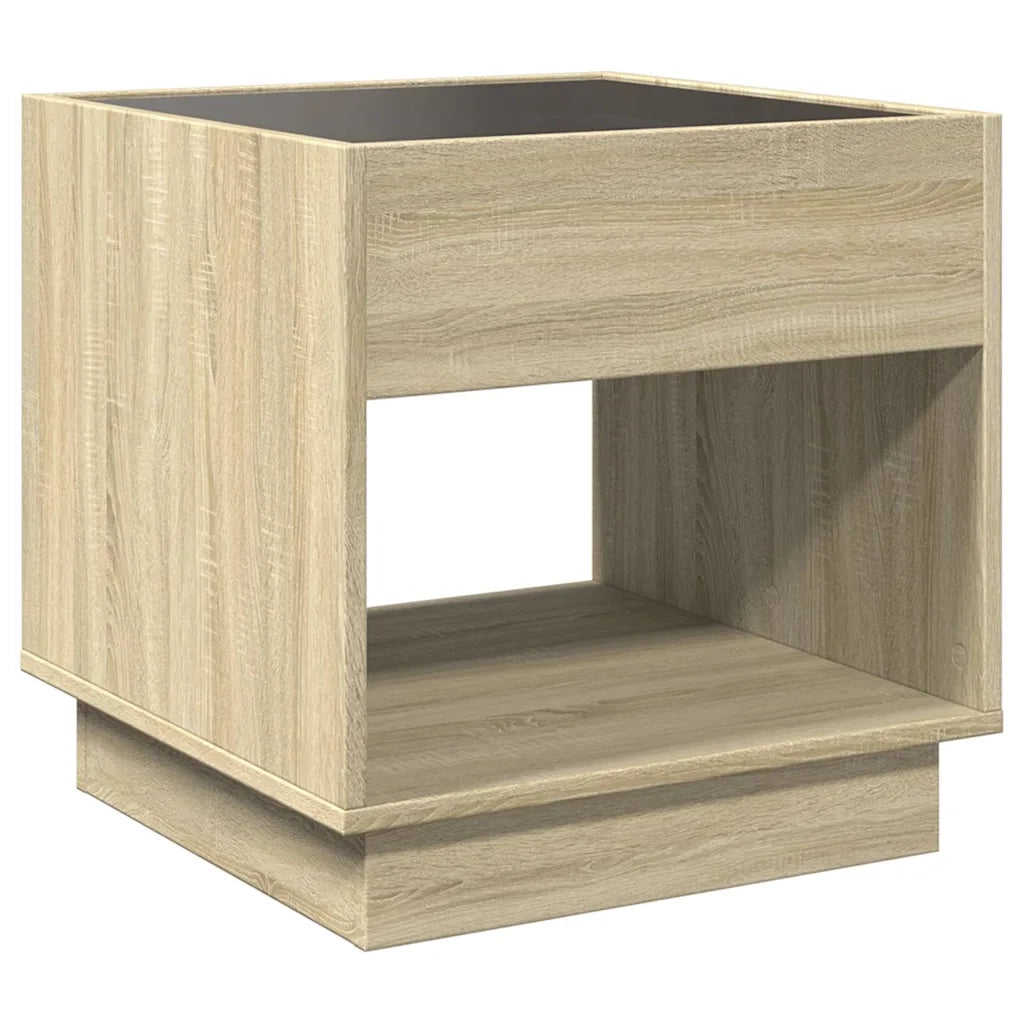 Comodino con LED Infinity Rovere Sonoma 50x50x50 cm
