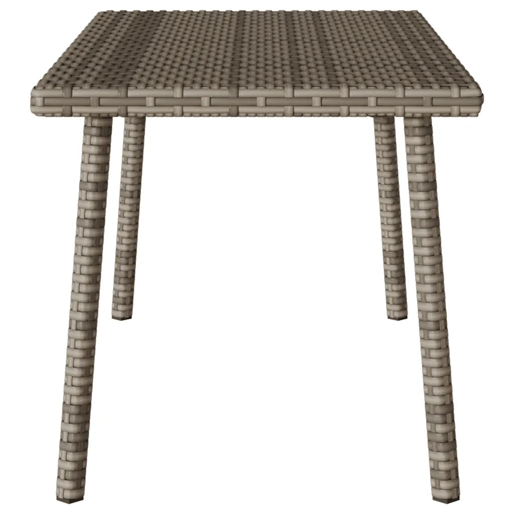 Tavolino da Giardino | Tavolino da esterno Rettangolare Grigio 80x40x37 cm Polyrattan