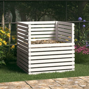 Compostiera Bianca 100x100x102 cm in Legno Massello di Pino 822193