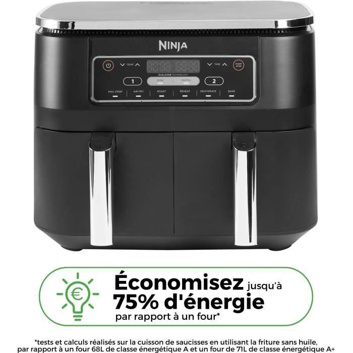 NINJA FOODI AF300EU - Friggitrice senza olio Dual Zone - Funzioni Sync, Match - 6 modalità di cottura - 7,6L - 2400W