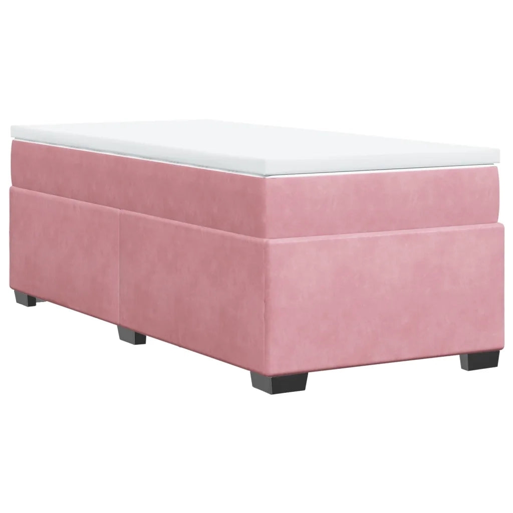 Giroletto a Molle con Materasso Rosa 90x190 cm in Velluto