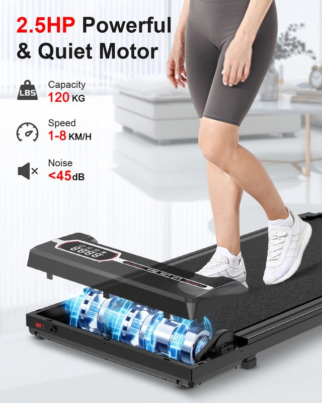 Tapis roulant, Tapis roulant da banco , Velocità regolabile 1-8KM/H, con telecomando e display LED, Tapis roulant domestico