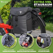 Tas da fuga per bicicletta in materiale riciclato - doppio sacchetto per trasportatore bagagli 36 litri - protezione da pioggia - adapter MIK & Racktime