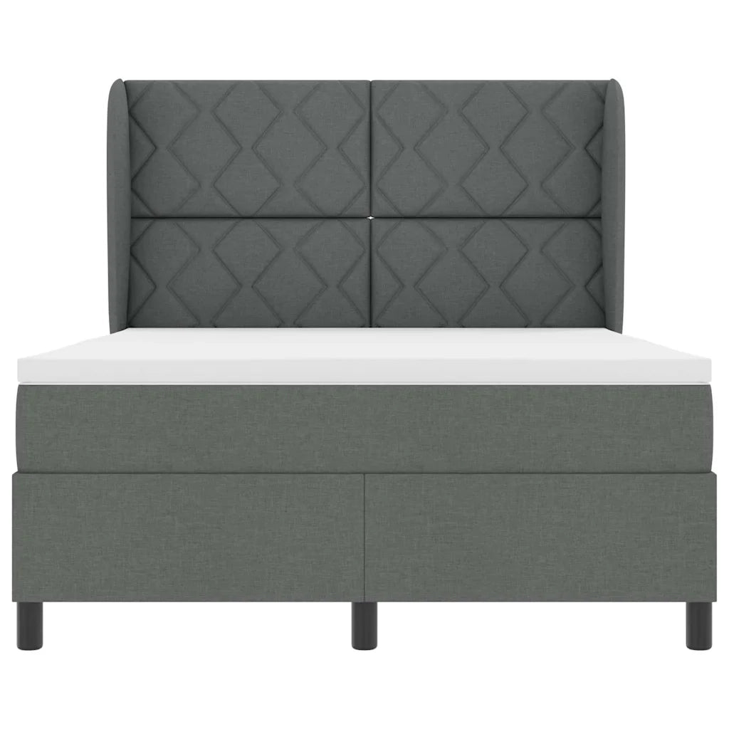 Letto a molle con materasso Grigio scuro 140 x 200 cm Tessuto 3340628