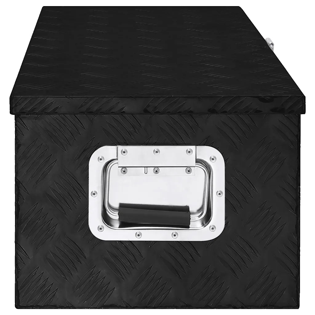 Contenitore Portaoggetti Nero 80x39x30 cm in Alluminio CFW9126629