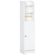 Mobile Bagno con Anta e Ripiani Aperti ¨C zephmum ¨C Bianco 23x18x100 cm
