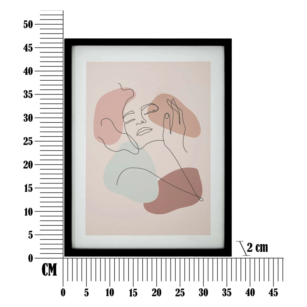 Ilaro, Quadro Materiale Struttura in Vetro, 35x47h cm Rosa
