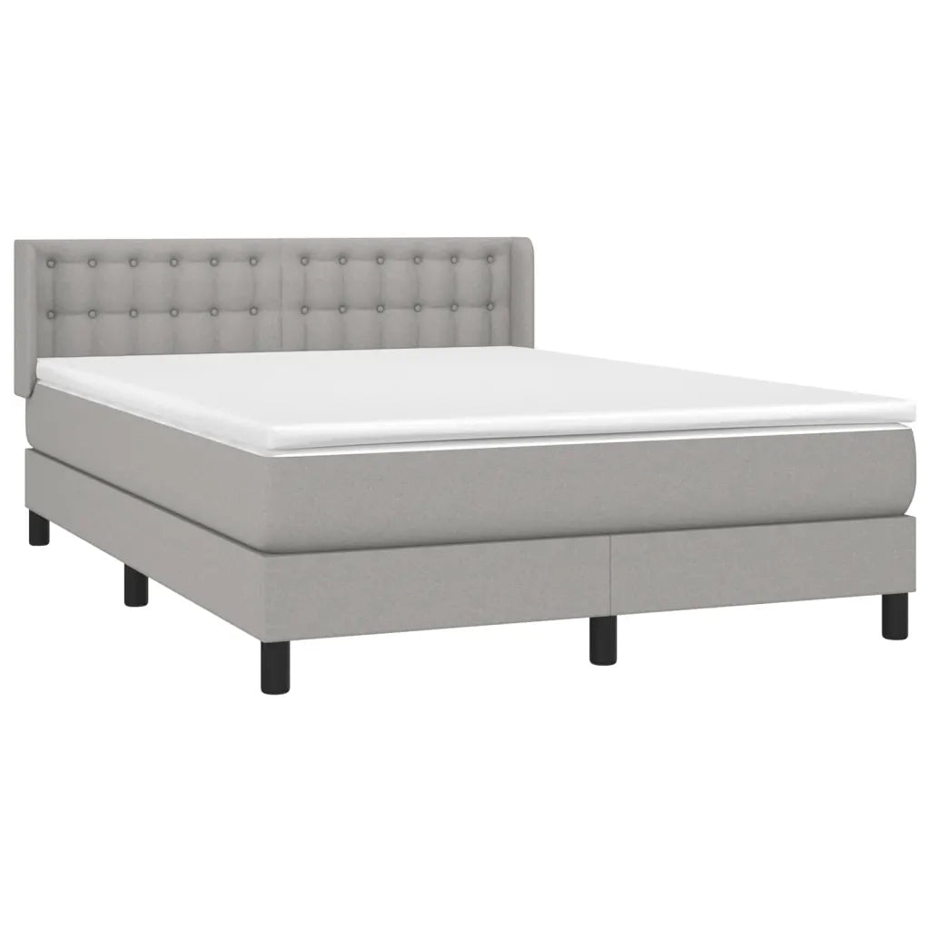Giroletto a Molle con Materasso Grigio Chiaro 140x200cm Tessuto 3130033