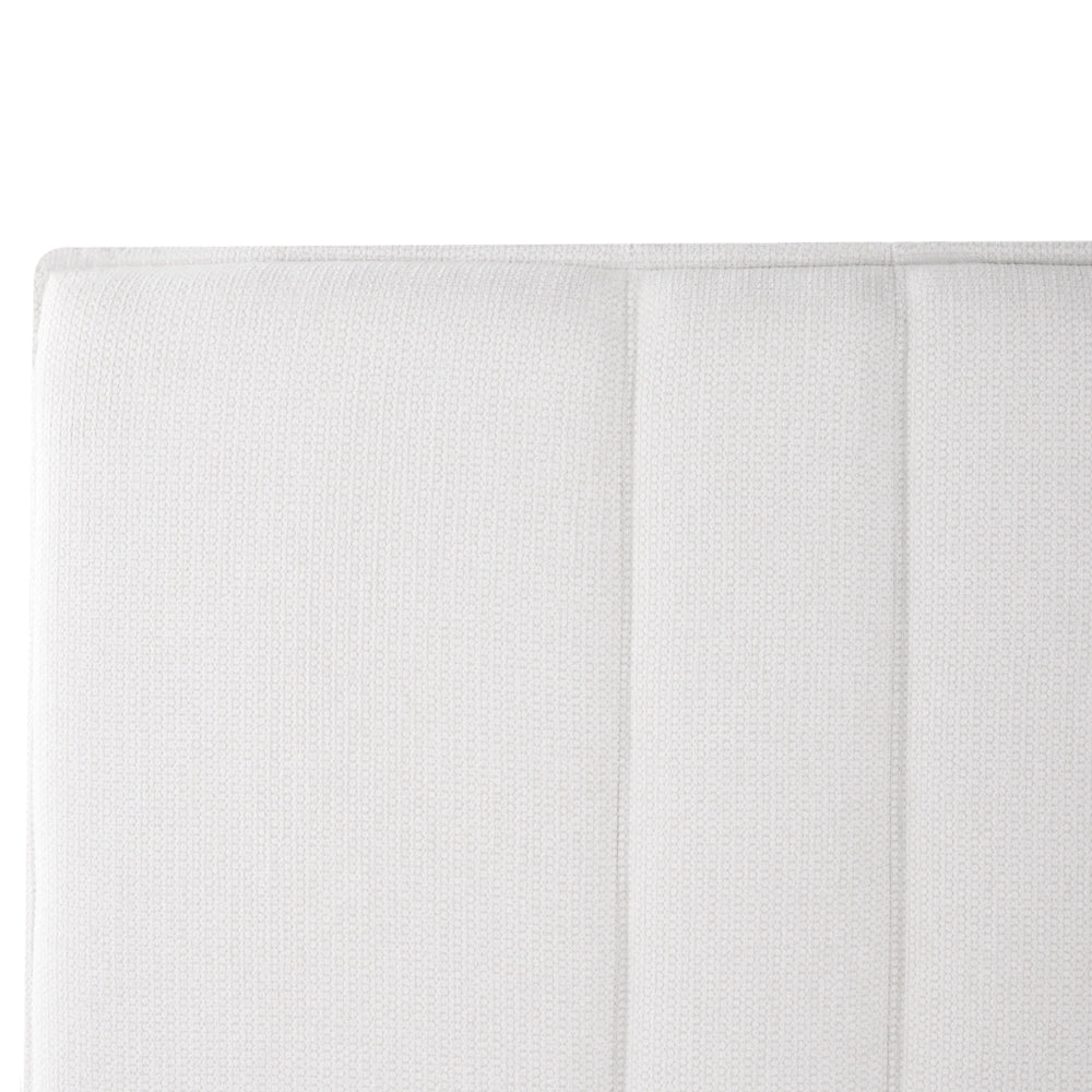 Letto matrimoniale imbottito in tessuto beige chiaro 140 x 200 cm camera da letto