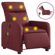 Poltrona Massaggiante | Sedia Relax Reclinabile Rosso Vino in Similpelle