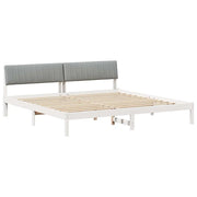 Letto matrimoniale | Letto per adulti | Struttura del Letto Bianco e grigio chiaro 200 x 200 cm
