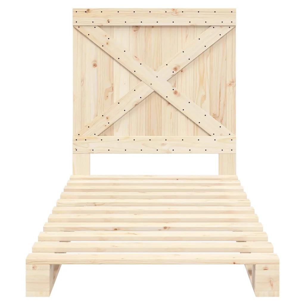 Giroletto con Testiera 90x200 cm in Legno Massello di Pino