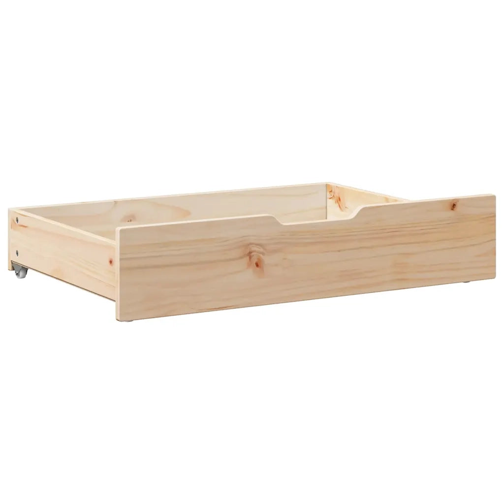 Cassettoni da Letto con Ruote 2 pz 80x55x17 cm in Legno di Pino