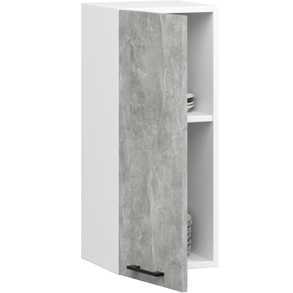 Mobile da cucina pensile sistema AKORD OLIWIA 30 cm H720 Bianco inserto frontale Cemento Grigio Cemento 1 anta 30x30x72 cm