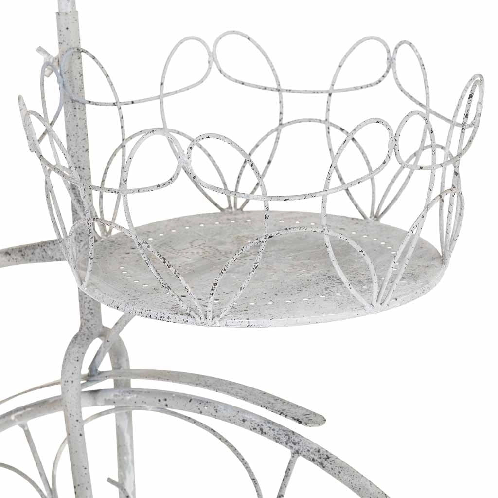 Portavasi in metallo per 3 vasi grigio 102,24x38,1x102,87h cm