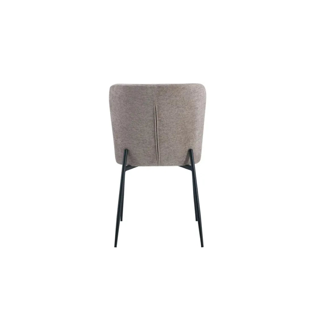 Set di 2 sedie LISE – Tessuto sabbia – Gambe in metallo – Comfort moderno – Design morbido e naturale