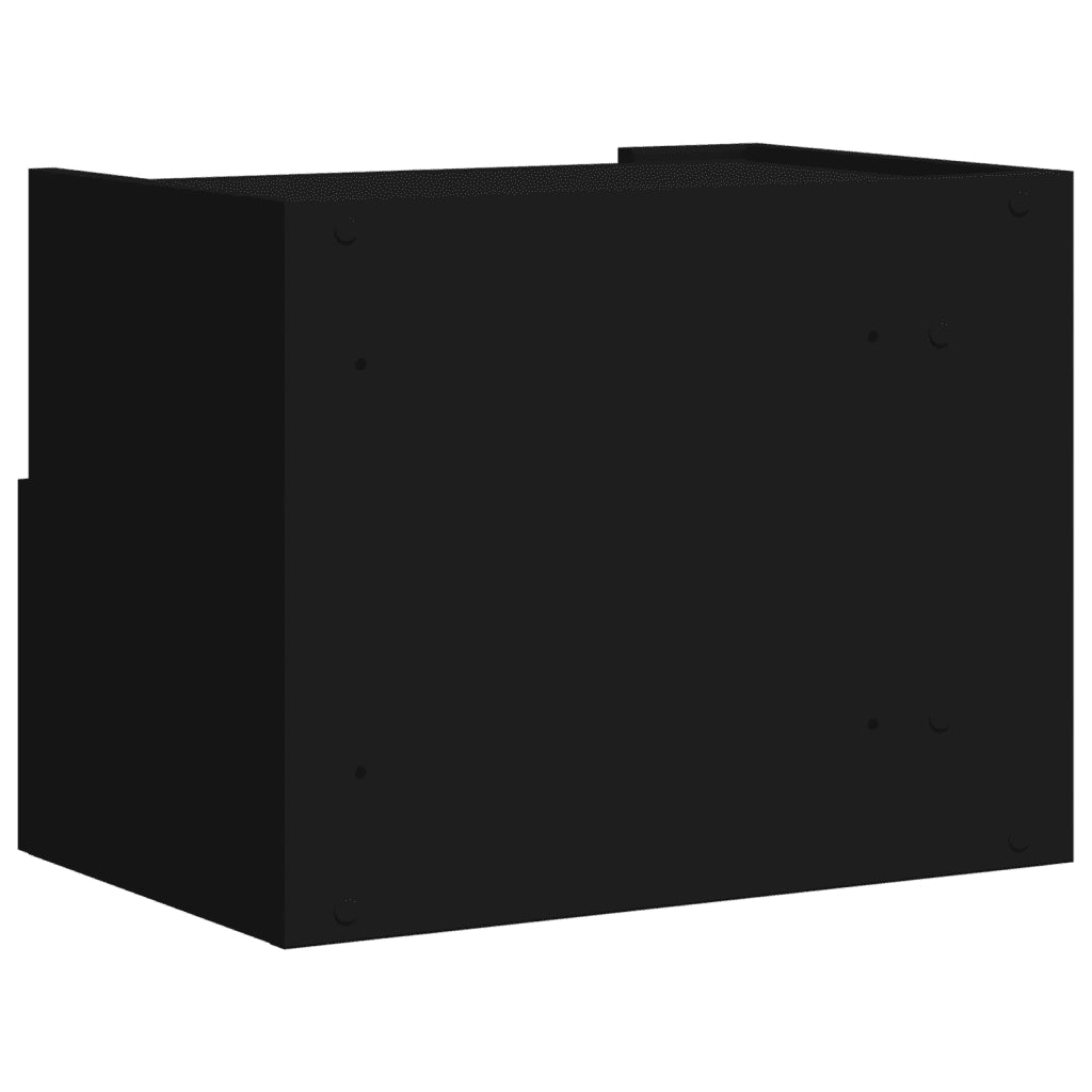 Comodino a Muro-Tavolino da notte sospeso Nero 45x30x35 cm 851507