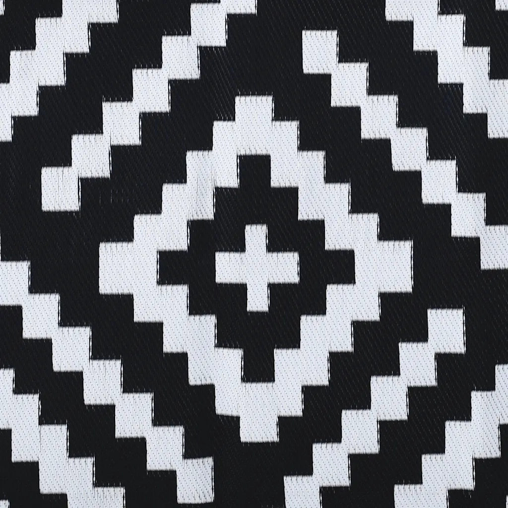 Tappeto da Esterni ARAKIL Bianco e Nero 120x180 cm in PP 368572