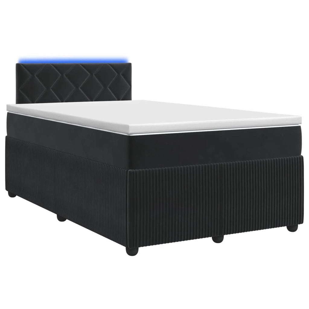Letto box spring con materasso Nero 120 x 190 cm Velluto 3453109