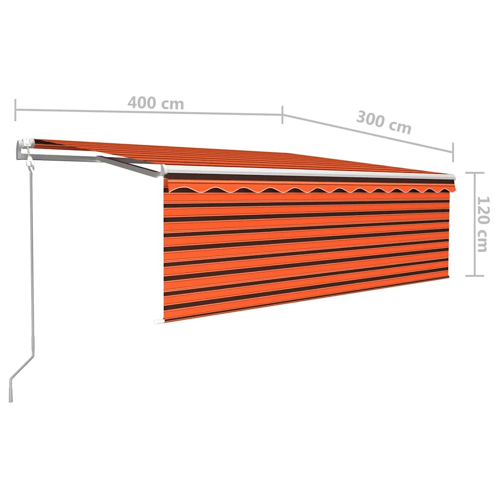 Tenda Retrattile Automatica con Parasole 4x3 m Arancio Marrone 3069310