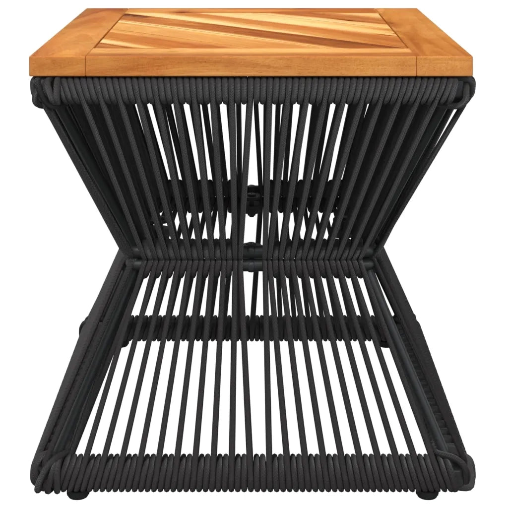 Tavolino da salotto | Tavolino da caff¨¨ | Tavolino da Soggiorno Base in Filo Metallico Nero 38x38x38cm Massello Acacia