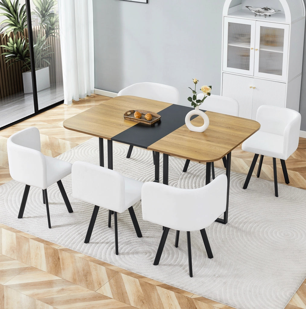 Set da pranzo allungabile con sedie in MDF e metallo