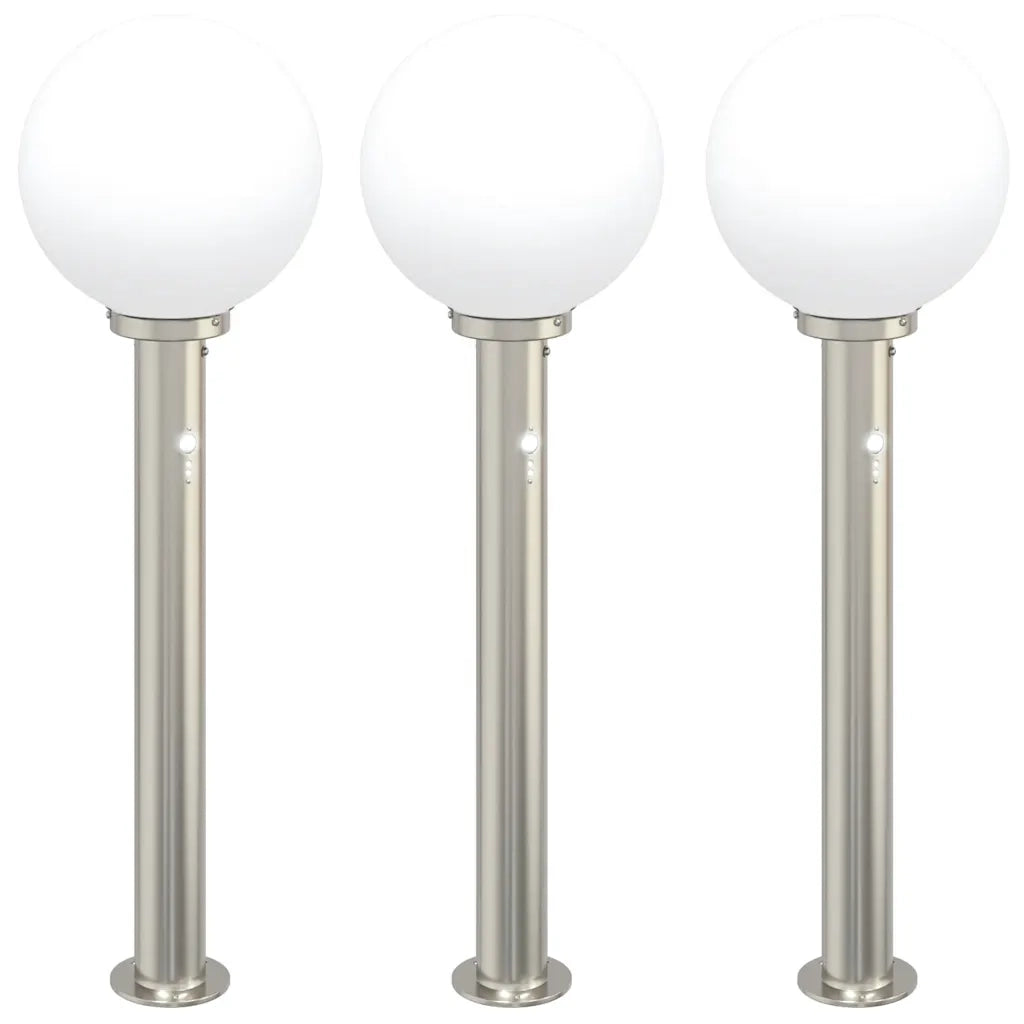 Lampioni a dissuasore con sensore 3 pz 80 cm Acciaio Inox IP44 4006100
