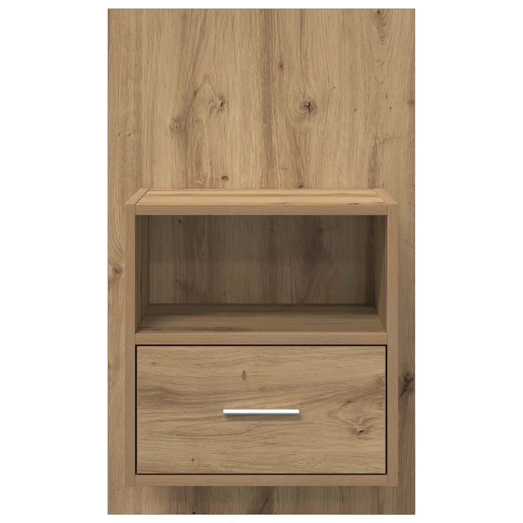 Armadio da Notte 2 pcs Rovere artigianale 50 x 32.5 x 80cm
