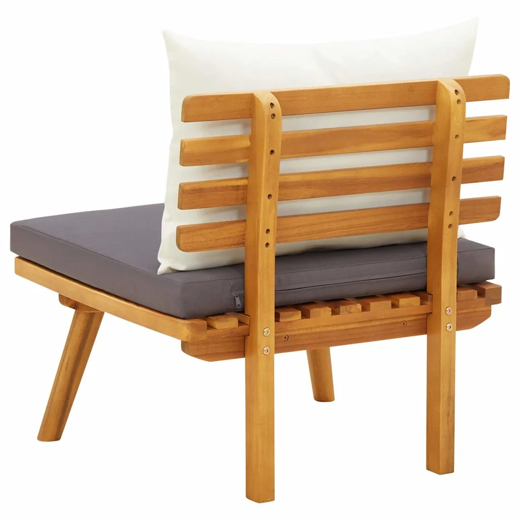 Sedia da patio-Sedia da Giardino con Cuscini in Legno Massello di Acacia 901175