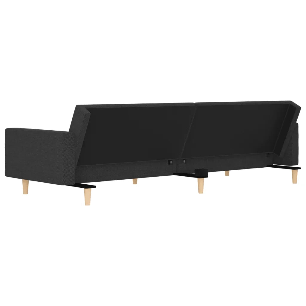 Divano letto | Sof¨¤ letto | Letto singolo a 2 Posti con 2 Cuscini Grigio Scuro in Tessuto