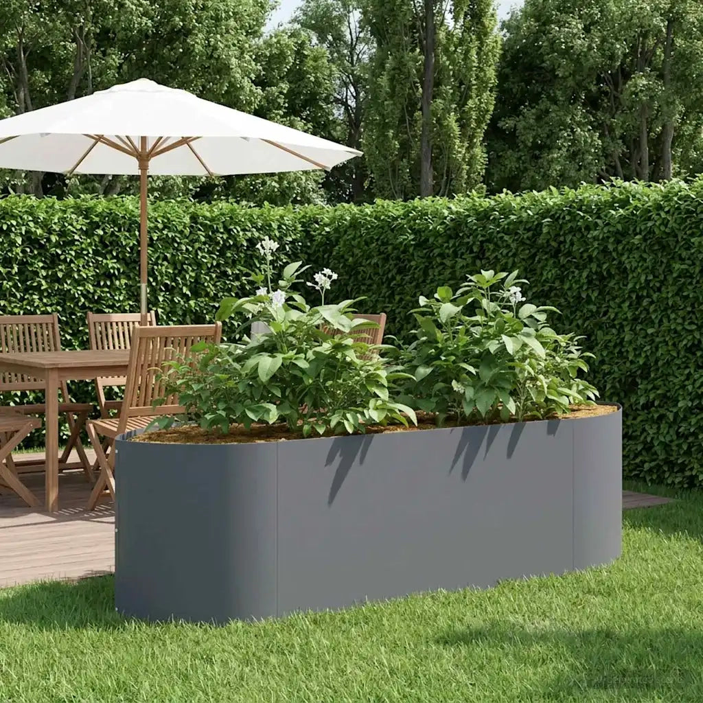 Letto rialzato da giardino Antracite 140 x 40 x 40 cm Acciaio 8011714