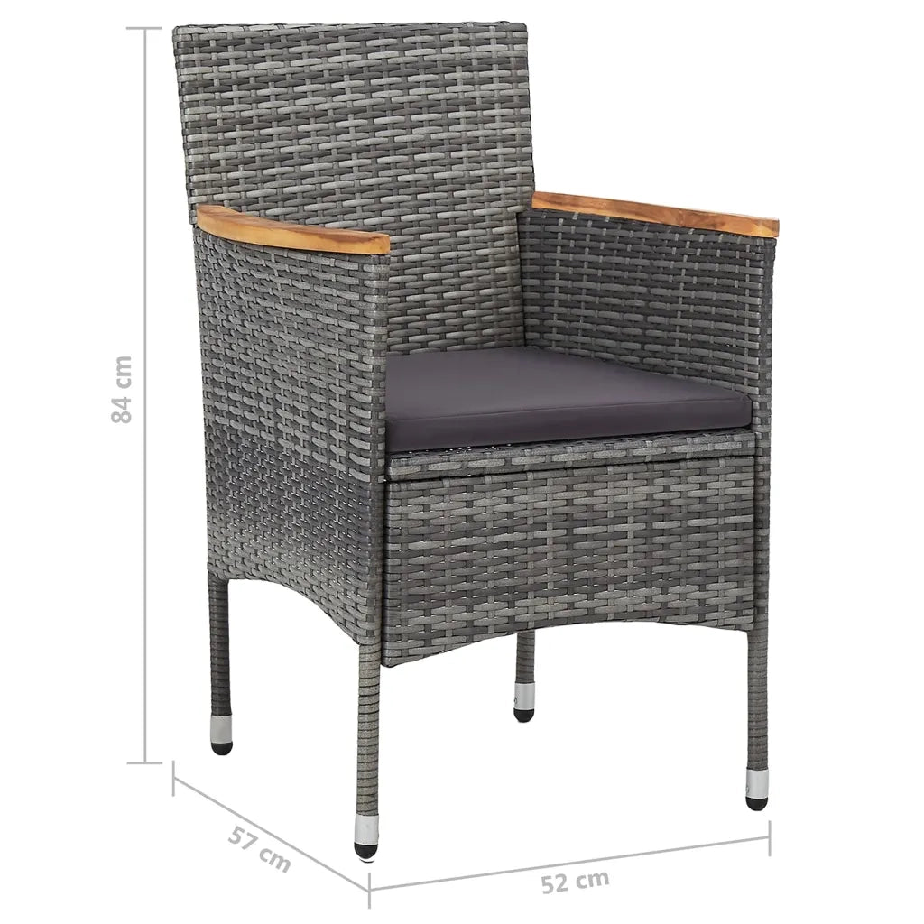 Set Mobili da Pranzo per Giardino 5 pz Grigio 3072122