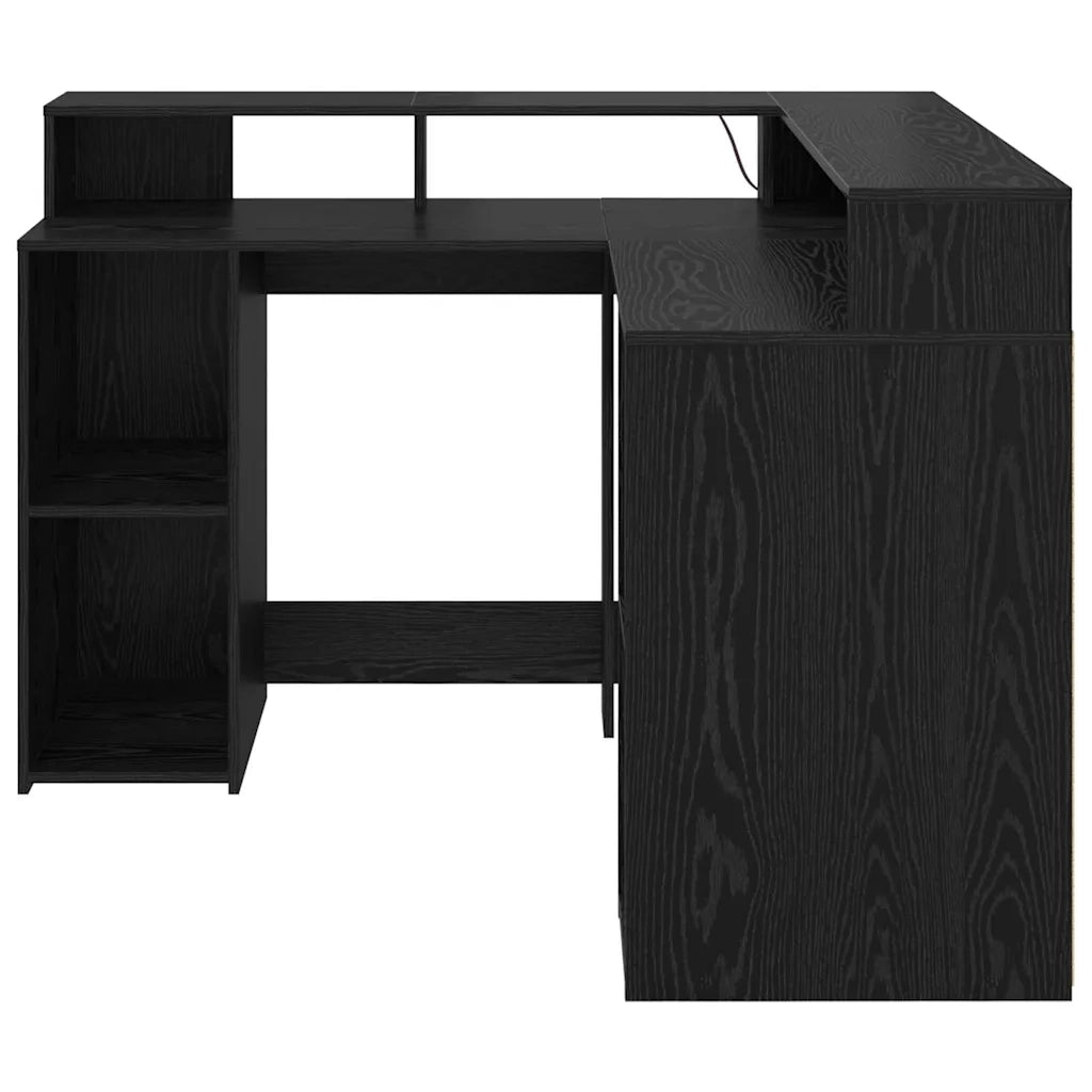 Scrivania Rovere Nero 130 x 130 x 91 cm Legno multistrato