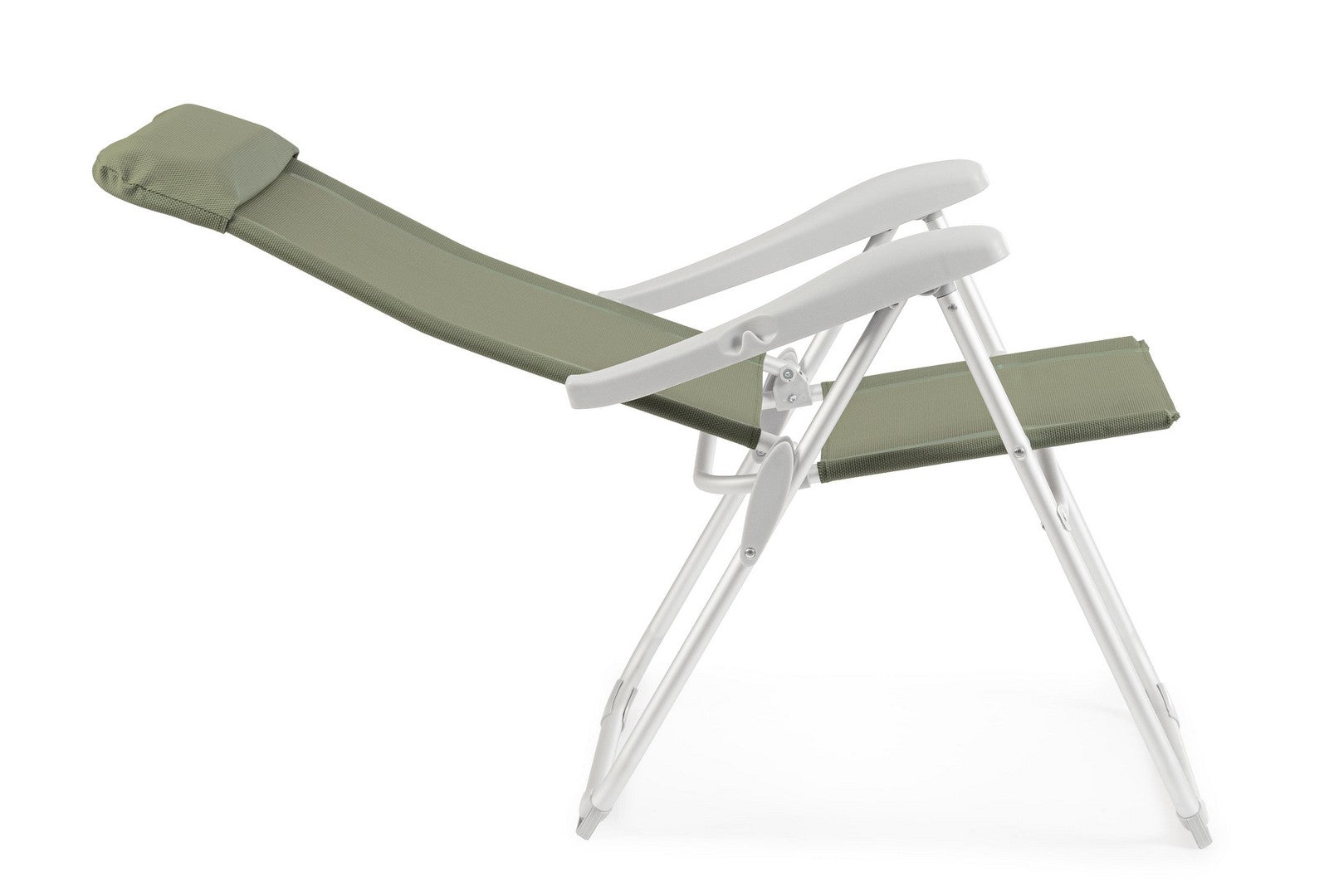 Set 4 Sedie Sdraio Pieghevole 57x65x110 cm in Alluminio Cayo Olive