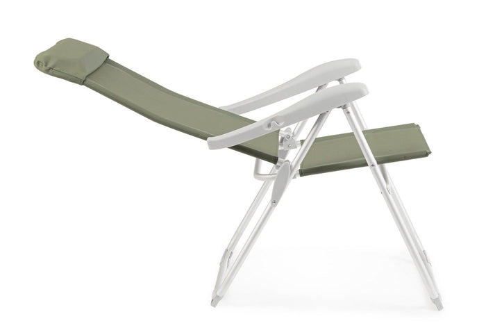 Set 4 Sedie Sdraio Pieghevole 57x65x110 cm in Alluminio Cayo Olive